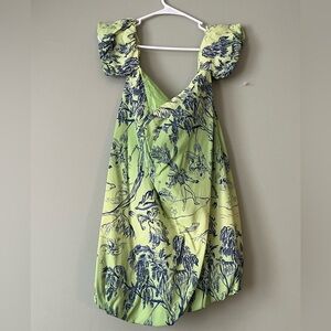 Staud ash bubble dress — feather tree green